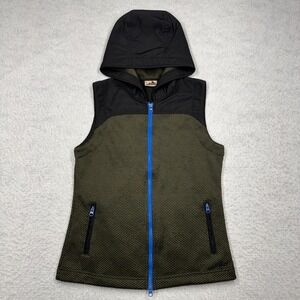 Vintage Kavu Full Zip Hooded Vest Green and Black Men's Size Small